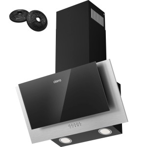 CIARRA Dunstabzugshaube 60cm, A++, Schwarz, mit Kohlefilter. Kopffrei-Design für mehr Komfort beim Kochen.