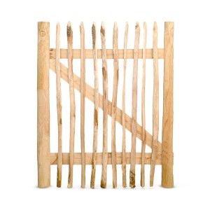 Stiltreu Staketenzaun-Tor aus Edelkastanie, 100x120 cm, für Zäune & Sichtschutz.