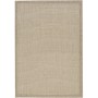 Beiger Ayyildiz Outdoor-Teppich Giza 1410, 120x120 cm, in Sisal-Optik für Balkon und Terrasse.