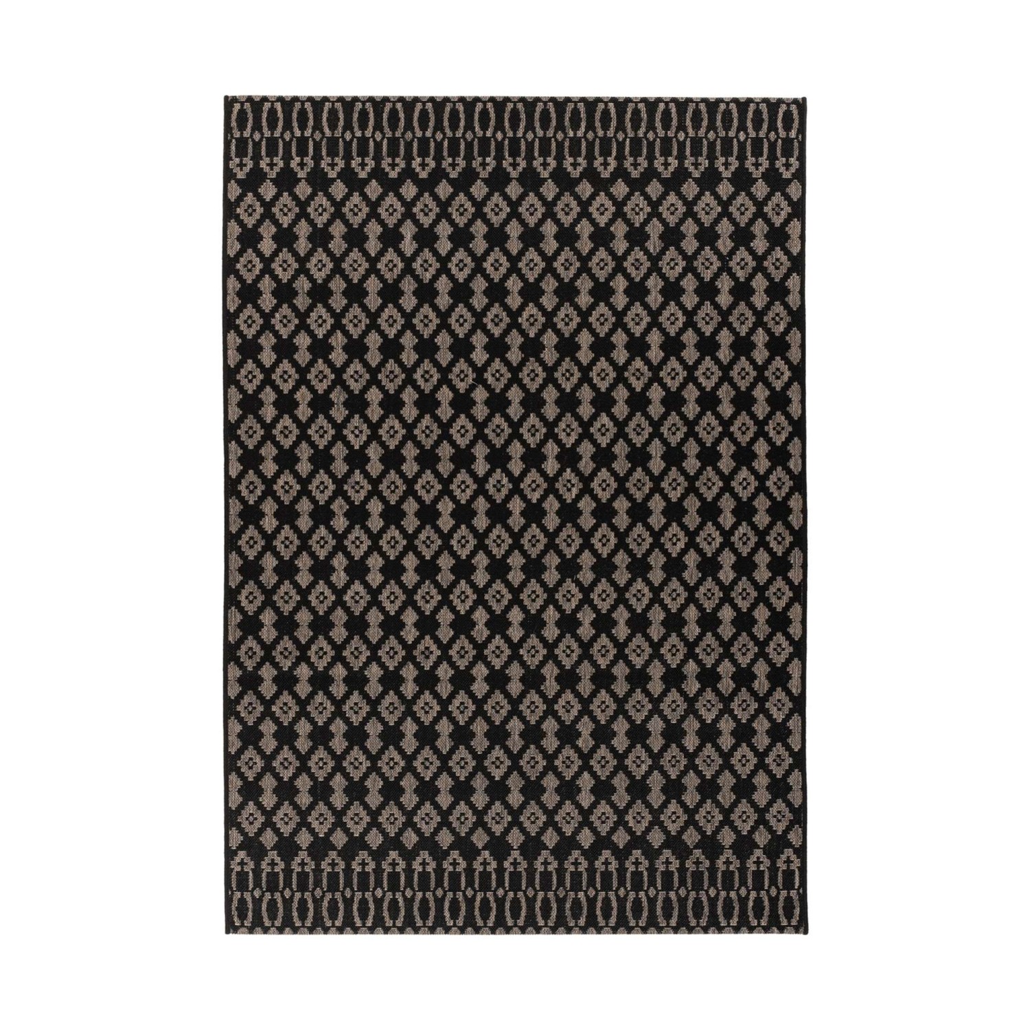 MeGusta Outdoorteppich Modern Anthrazit Schwarz Flachflorteppich 200 x 290 günstig online kaufen