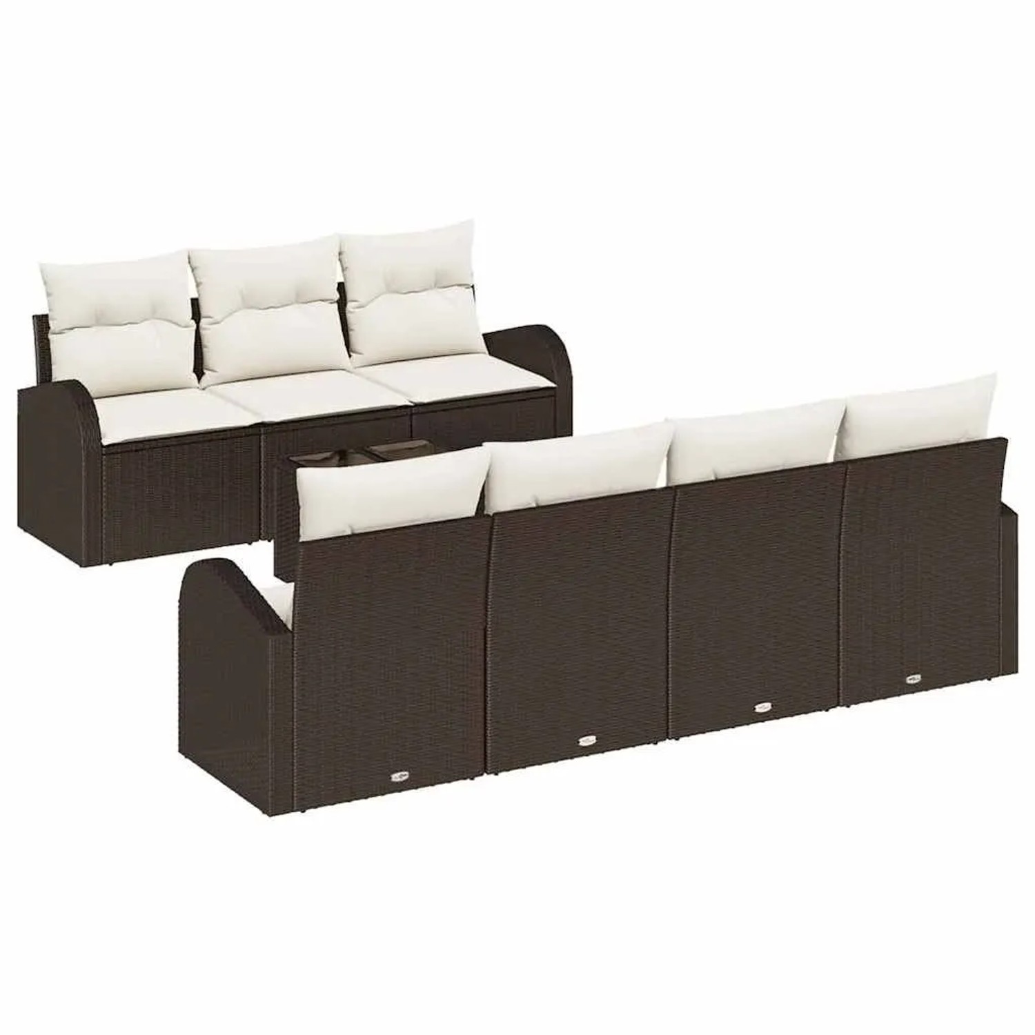 vidaXL Gartensofa-set Braun 55 x 55 x 37 cm Poly-Rattan 3345948 günstig online kaufen