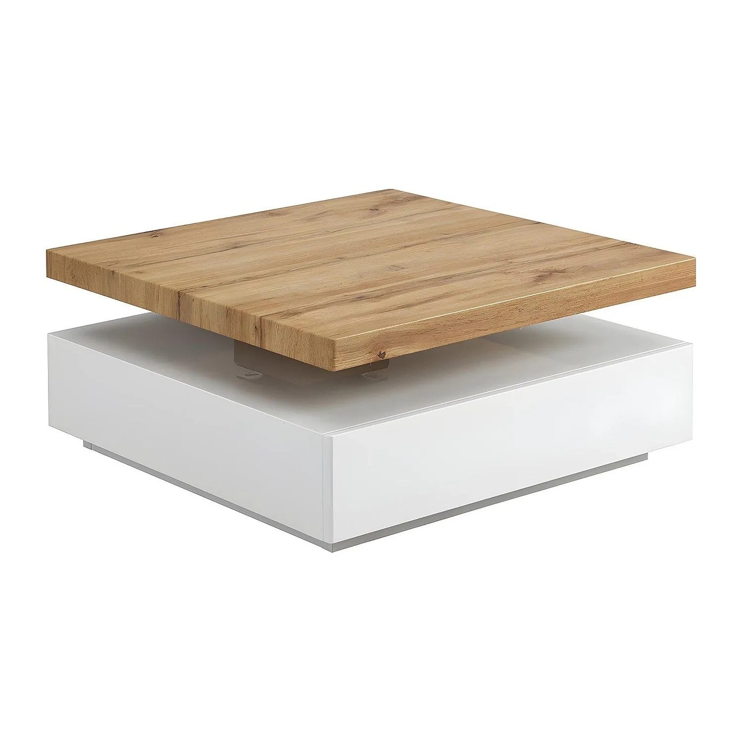 Vente-unique Couchtisch Kyria Naturfarben Hell  Weiß 80 cm