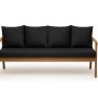 Schwarzes Bankkissen-Set für Gartenbänke: Sitzkissen (180x60) und 4 Rückenkissen (50x56).