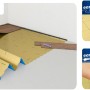 Selitbloc GripTec Trittschalldämmung: Goldene Dämmplatten mit Verlegehinweisen im Raum.