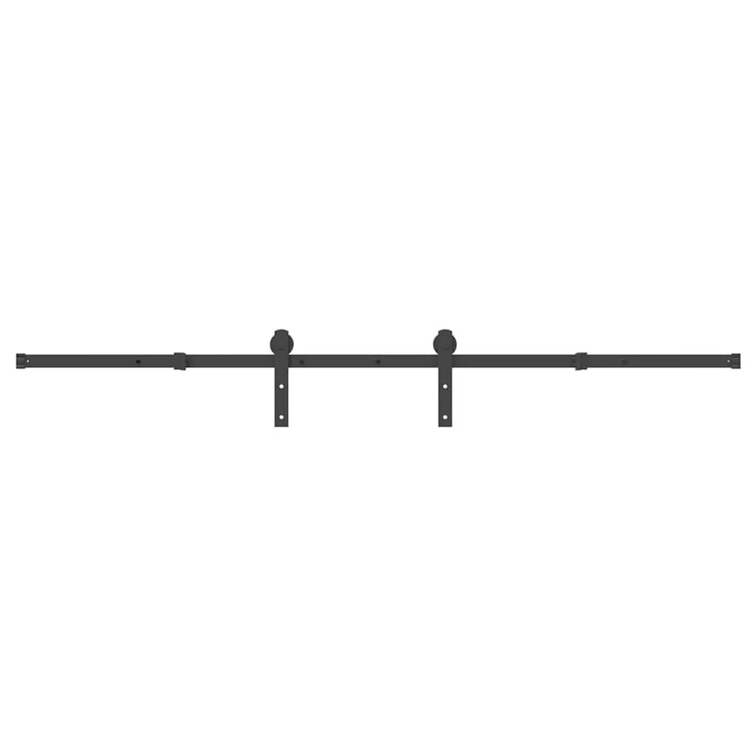 vidaXL Schiebetürbeschlag-Set 213,5 cm Stahl Schwarz 4009715