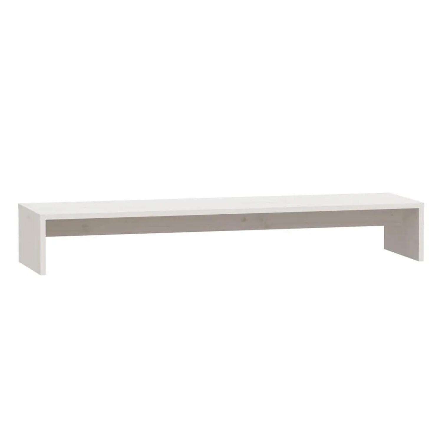 vidaXL Monitorständer Weiß 100x27x15 cm Massivholz Kiefer 813930