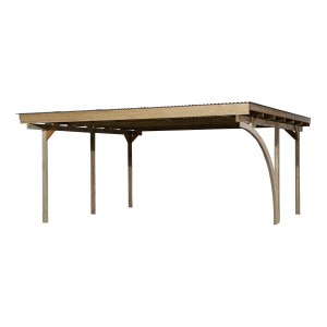 Weka Doppelcarport 616 A mit Rundbogen, Holzcarport für zwei Stellplätze.