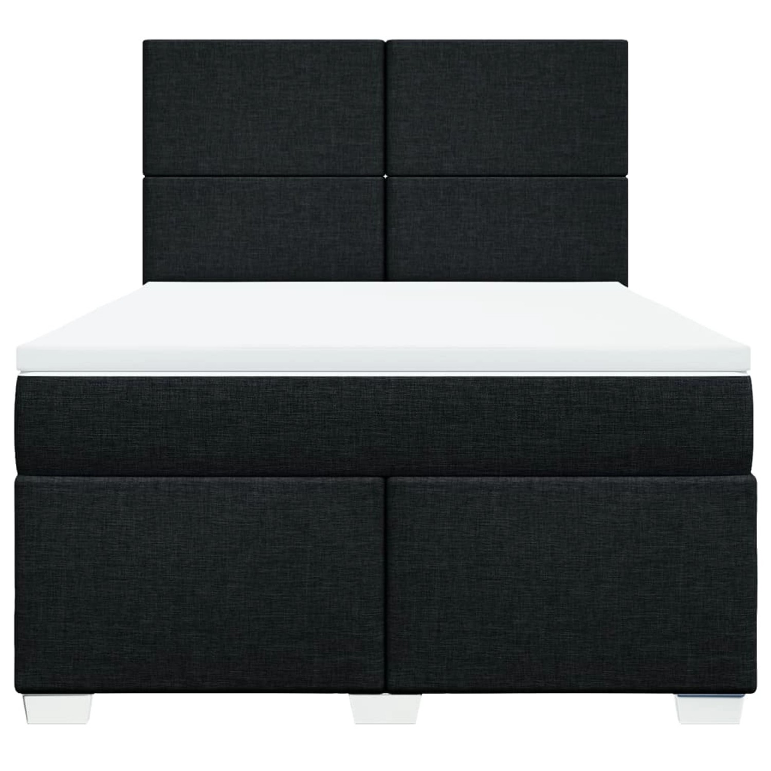 Schwarzes vidaXL Boxspringbett 140x200 cm mit Matratze und Kopfteil.