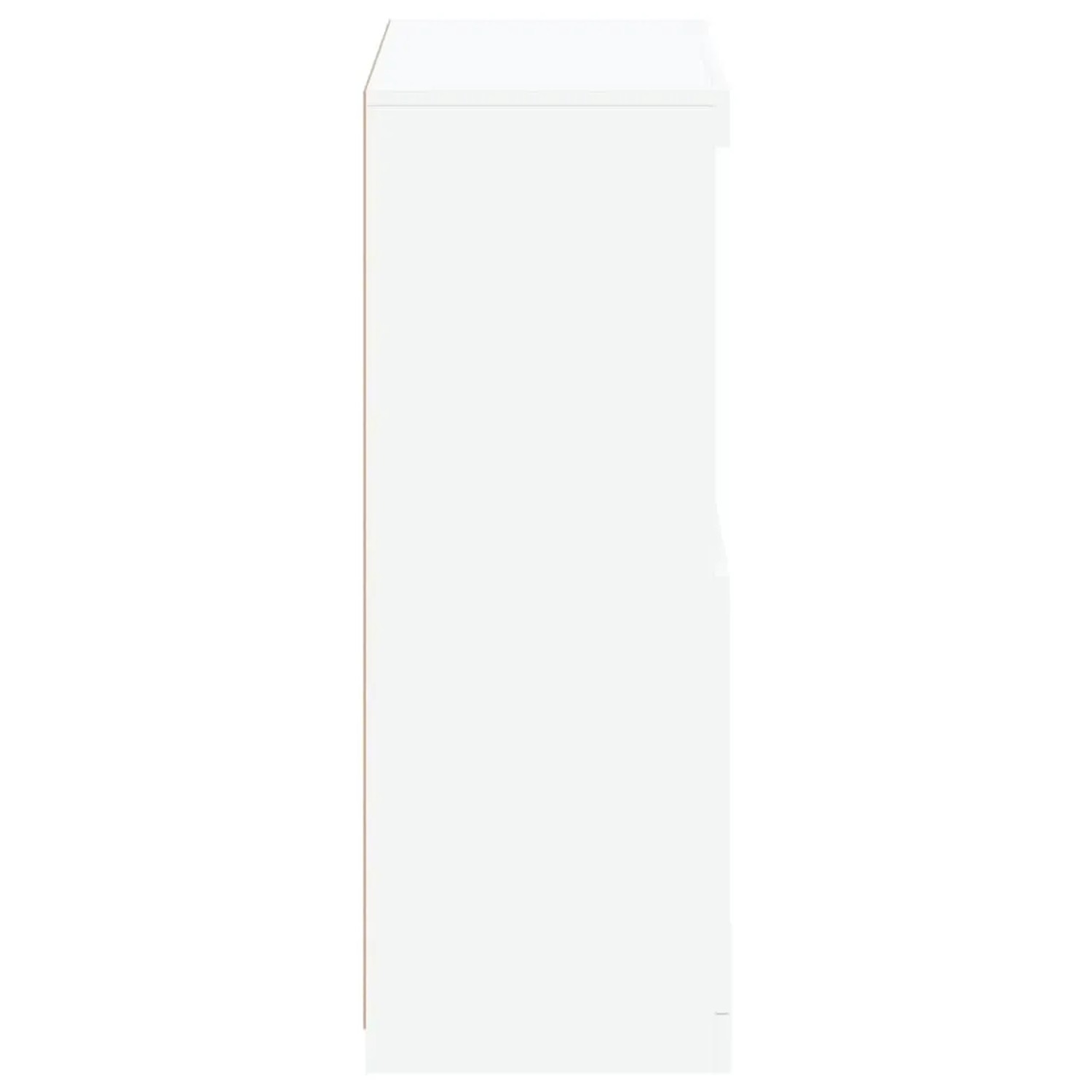 Weißer vidaXL Beistellschrank/Büroschrank mit LED-Leuchten, Seitenansicht.