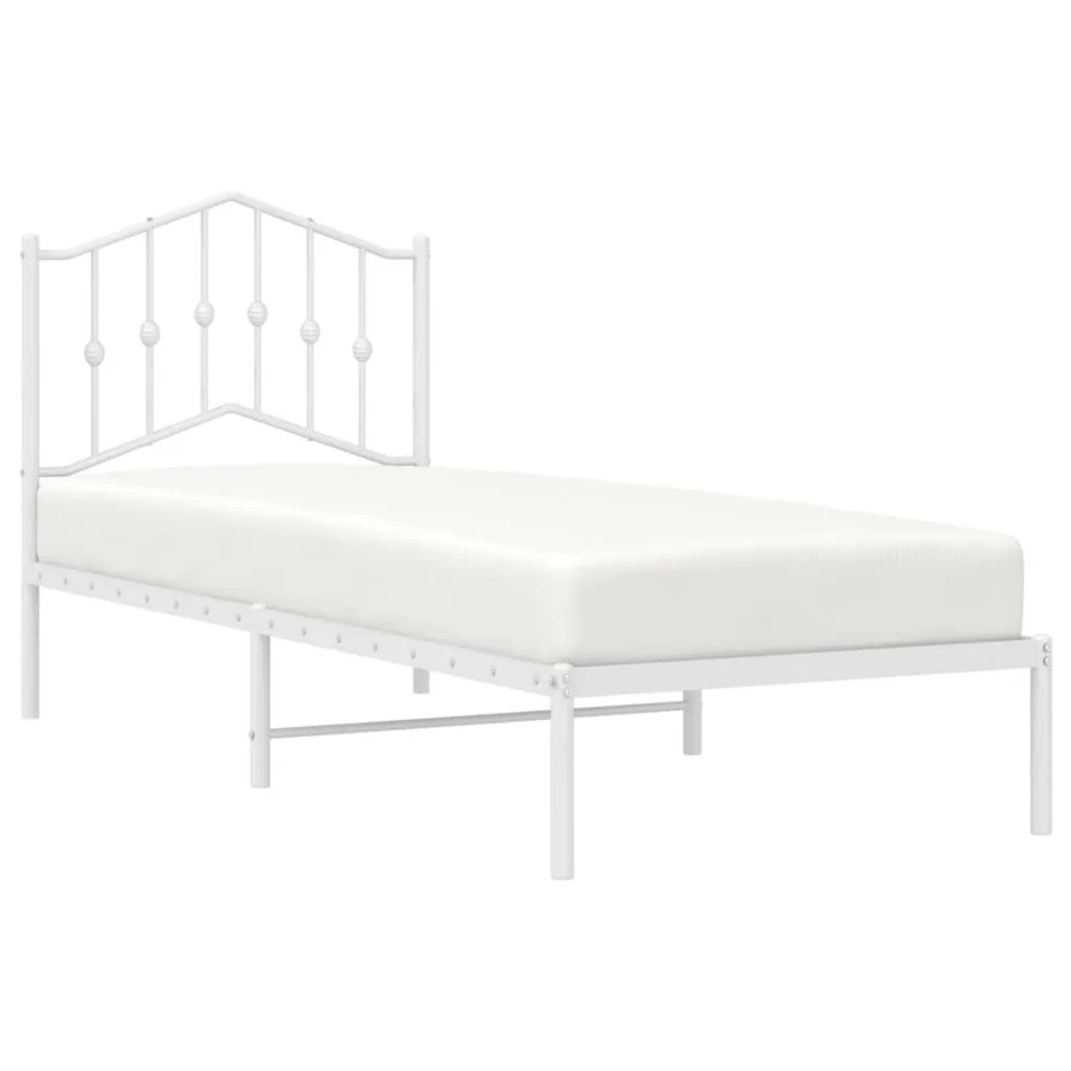 vidaXL Metallbett ohne Matratze mit Kopfteil Weiß 75x190 cm 373828