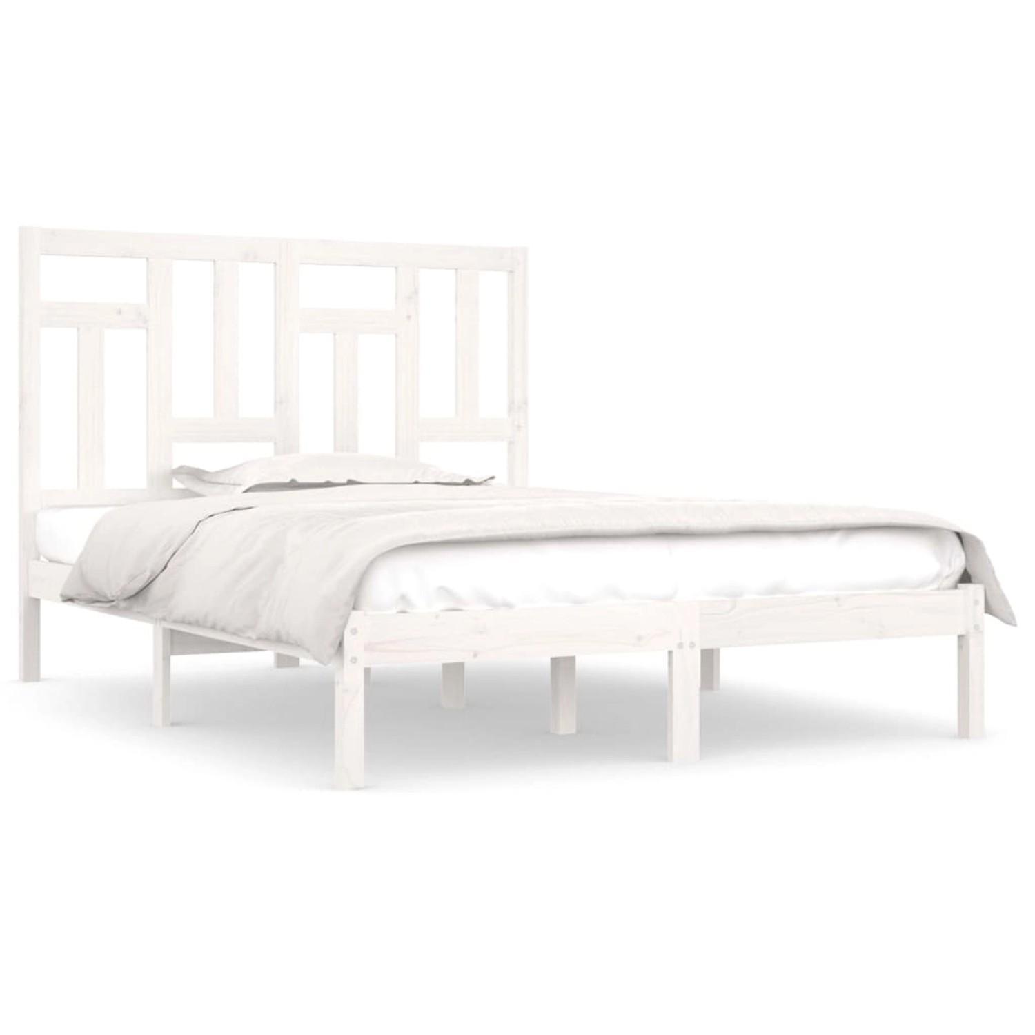 vidaXL Bett Massivholzbett Weiß 120x190 cm günstig online kaufen