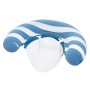 Bestway Poolsitz mit blau-weißen Streifen und Netzliegefläche für entspannte Stunden im Wasser.