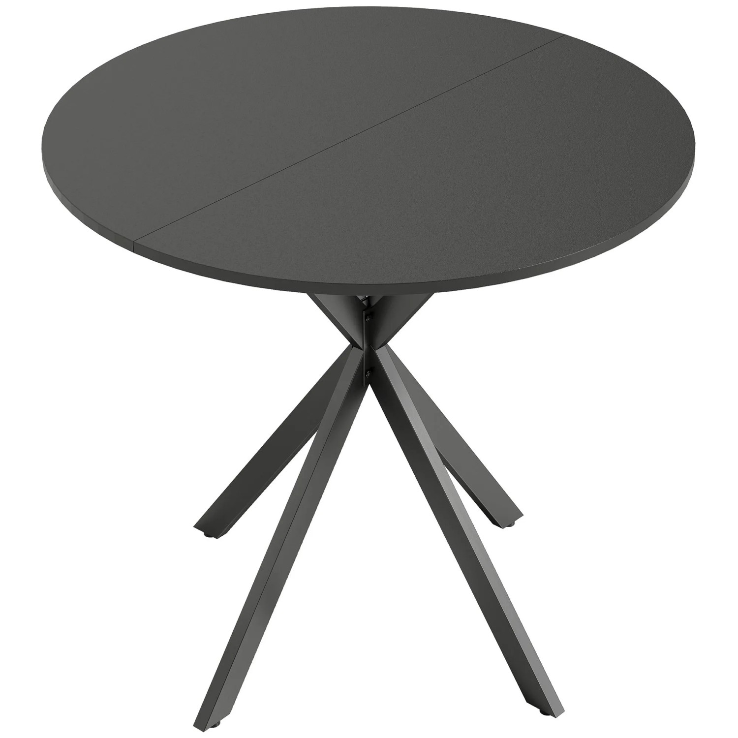 HOMCOM Dining Table Spanplatte Stahl 80L x 80B x 75H cm Schwarz