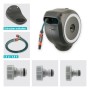 Gardena Wand-Schlauchbox RollUp S mit 15m Schlauch, Wandhalterung, Anschluss-Schlauch, Systemteile und Spritze.