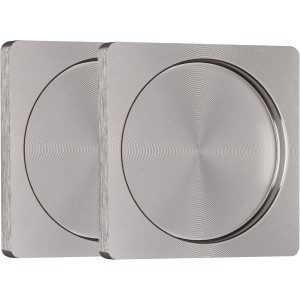 Quadratische Griffmuscheln in Edelstahl-Optik zum Kleben für Glas- und Schiebetüren.