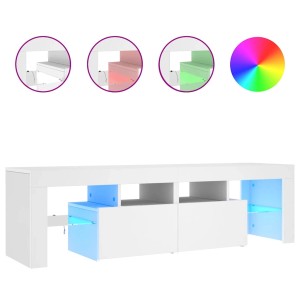vidaXL TV-Schrank mit LED-Beleuchtung Weiß 140x36,5x40 cm 804364