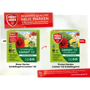 Protect Garden Lizetan AZ Schädlingsfrei, Vergleich alte/neue Verpackung, 30ml Konzentrat gegen Schädlinge.