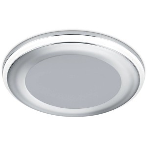 Runder Trio LED Einbaustrahler Aura, 5W, 450lm, Chromoptik für Deckenmontage.