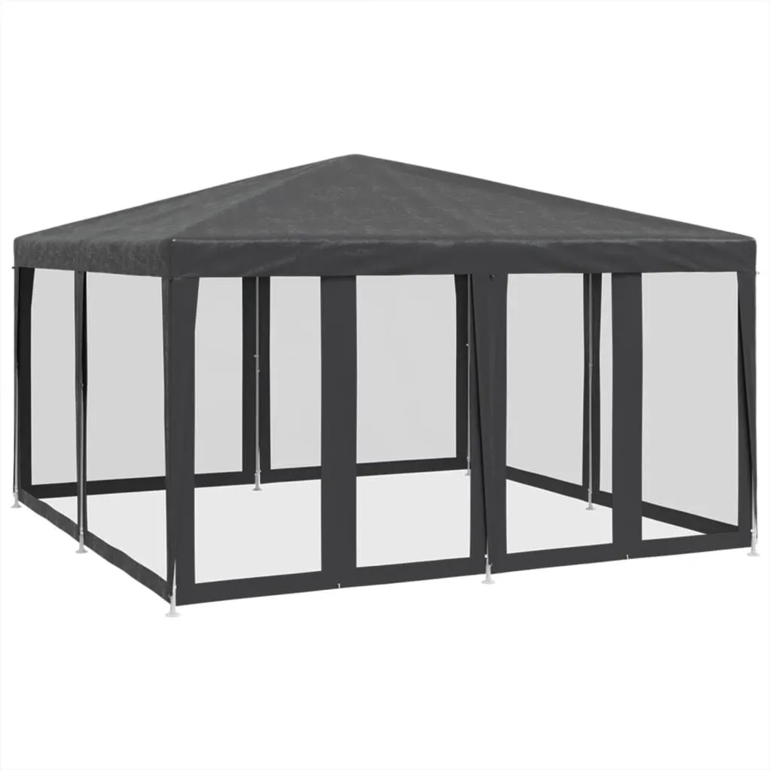 vidaXL Partyzelt mit 8 Mesh-Seitenteilen Anthrazit 4x4 m HDPE 4010064