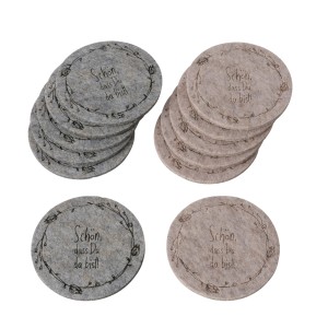 Boltze Home Untersetzer Bloma, 6er Set, Filz, mit Spruch und floralem Dekor, Farbauswahl zufällig.