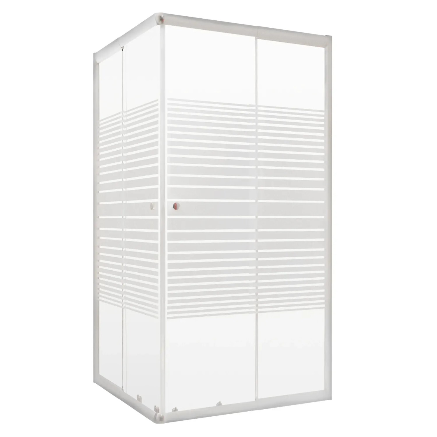 Schulte Eckdusche Sunny, 175x90x90 cm, mit Schiebetür und silbernen Profilen.