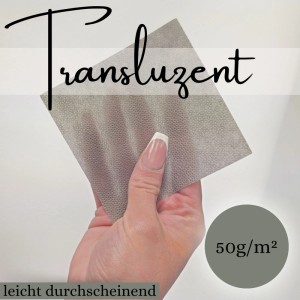Graue, leicht durchscheinende Sensalux Tischdeckenrolle (50g/m²).