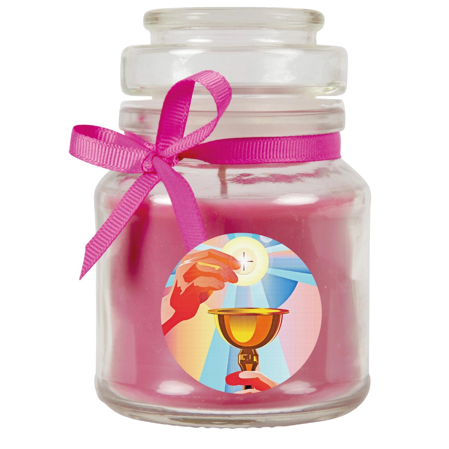 HS Candle Duftkerze & Bonbon Glas Kommunion Lavendel Lila günstig online kaufen