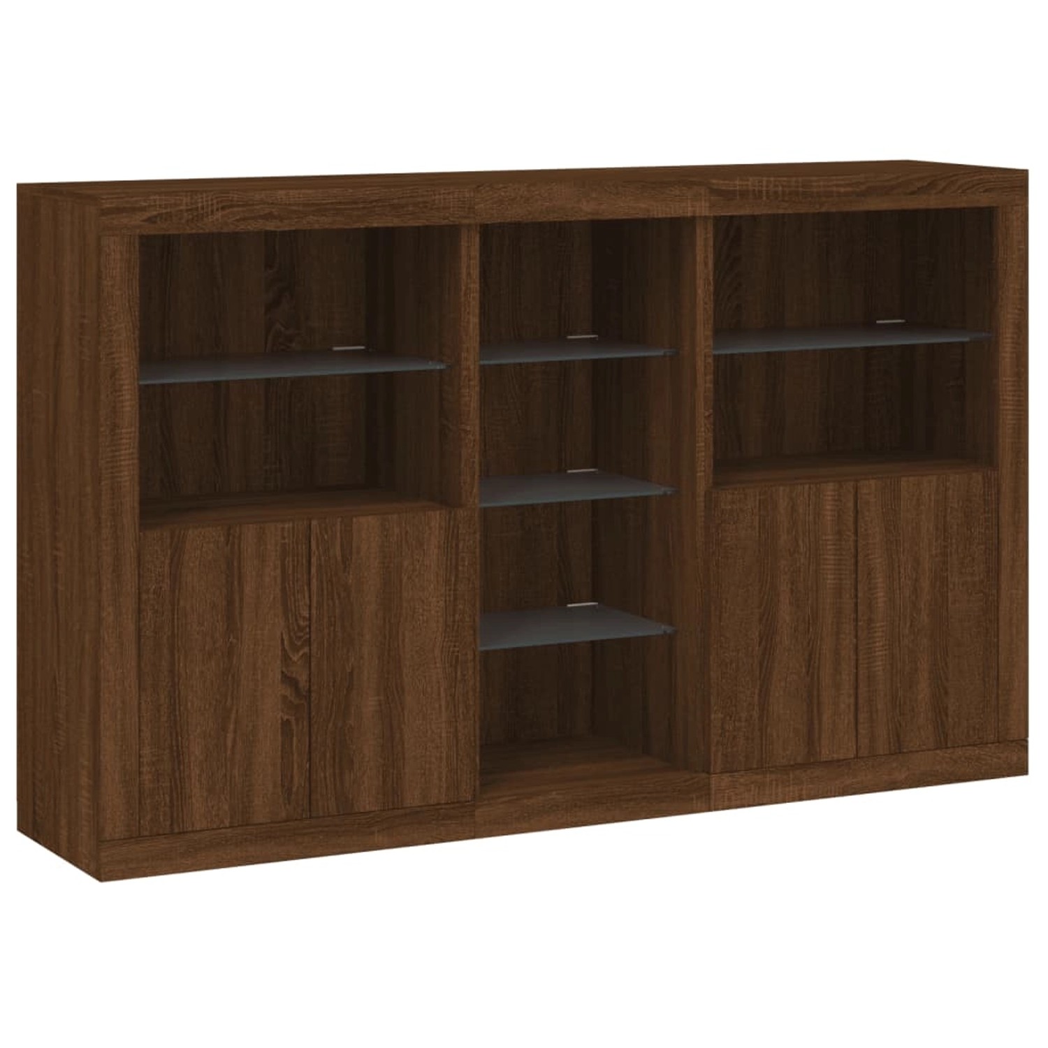 vidaXL Sideboard mit LED-Leuchten Braun Eichen-Optik 162x37x100 cm 3209176 günstig online kaufen