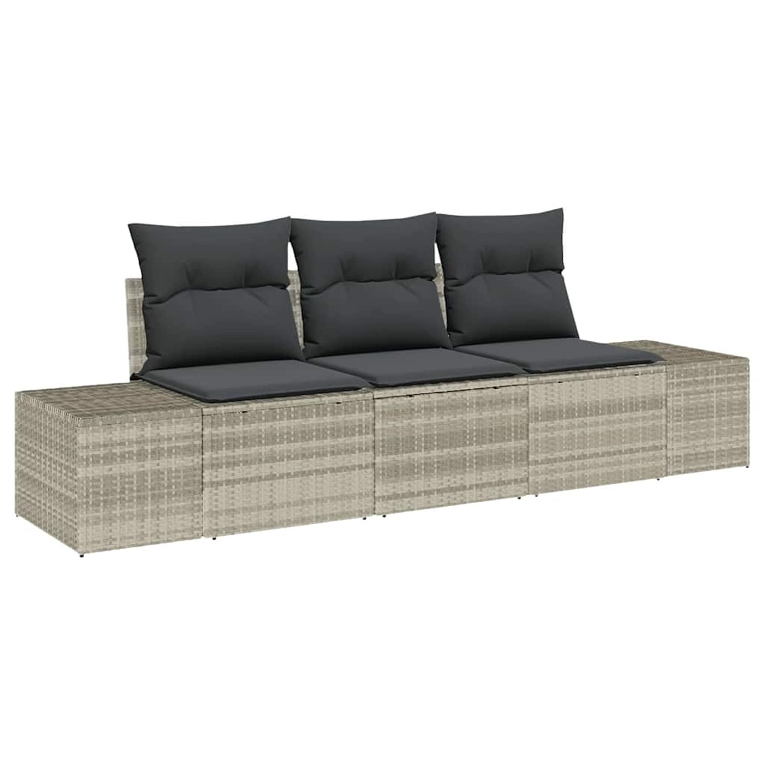 vidaXL Garten-Sofa-Set 3-Tlg Hellgrau Poly Rattan 3346922 günstig online kaufen