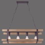 Just Light Pendelleuchte Edith, 4-flammig, Holz Natur, Vintage-Look.