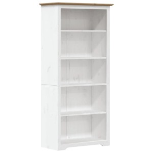 Bücherregal BODO, Kiefer massiv, braun/weiß, 5 Fächer, 82x40x173 cm