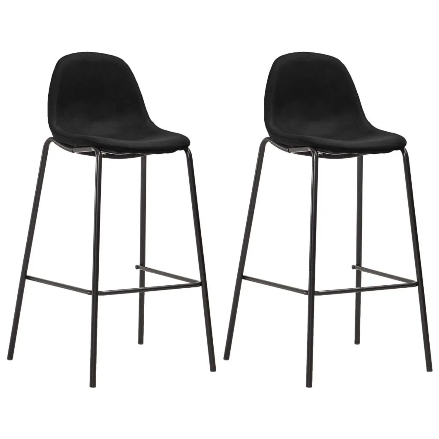 vidaXL Barhocker 2 Stk Schwarz Stoff 281535