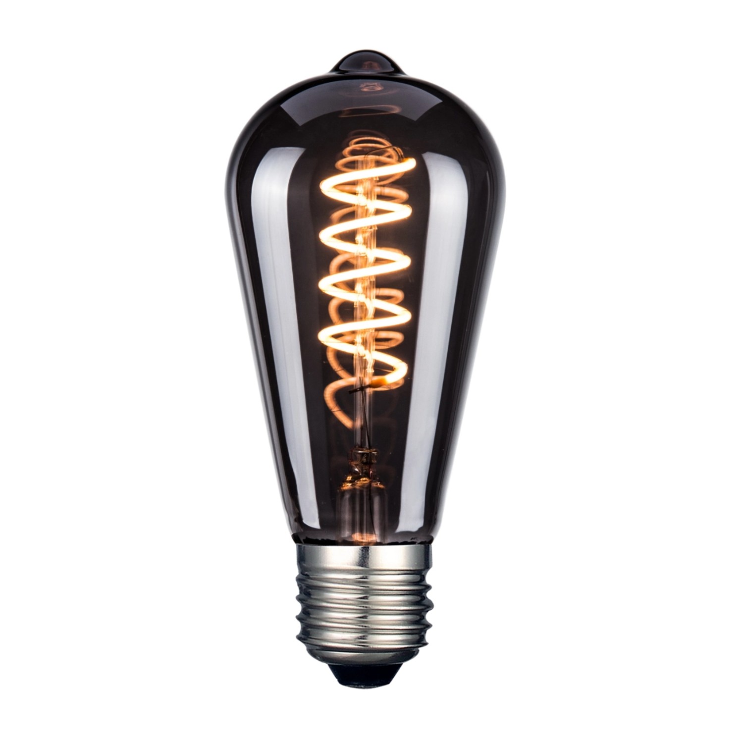 LUXULA LED Filament Leuchtmittel SPIRAL E27 Dimmbar Warmweiß Schwarz Transparent Vintage