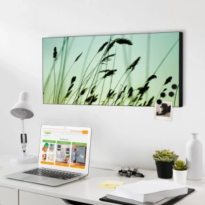 Banjado Magnettafel mit Gräser-Motiv, 78x37cm, inklusive Magnete. Dekorative Magnetwand für Büro und Zuhause.