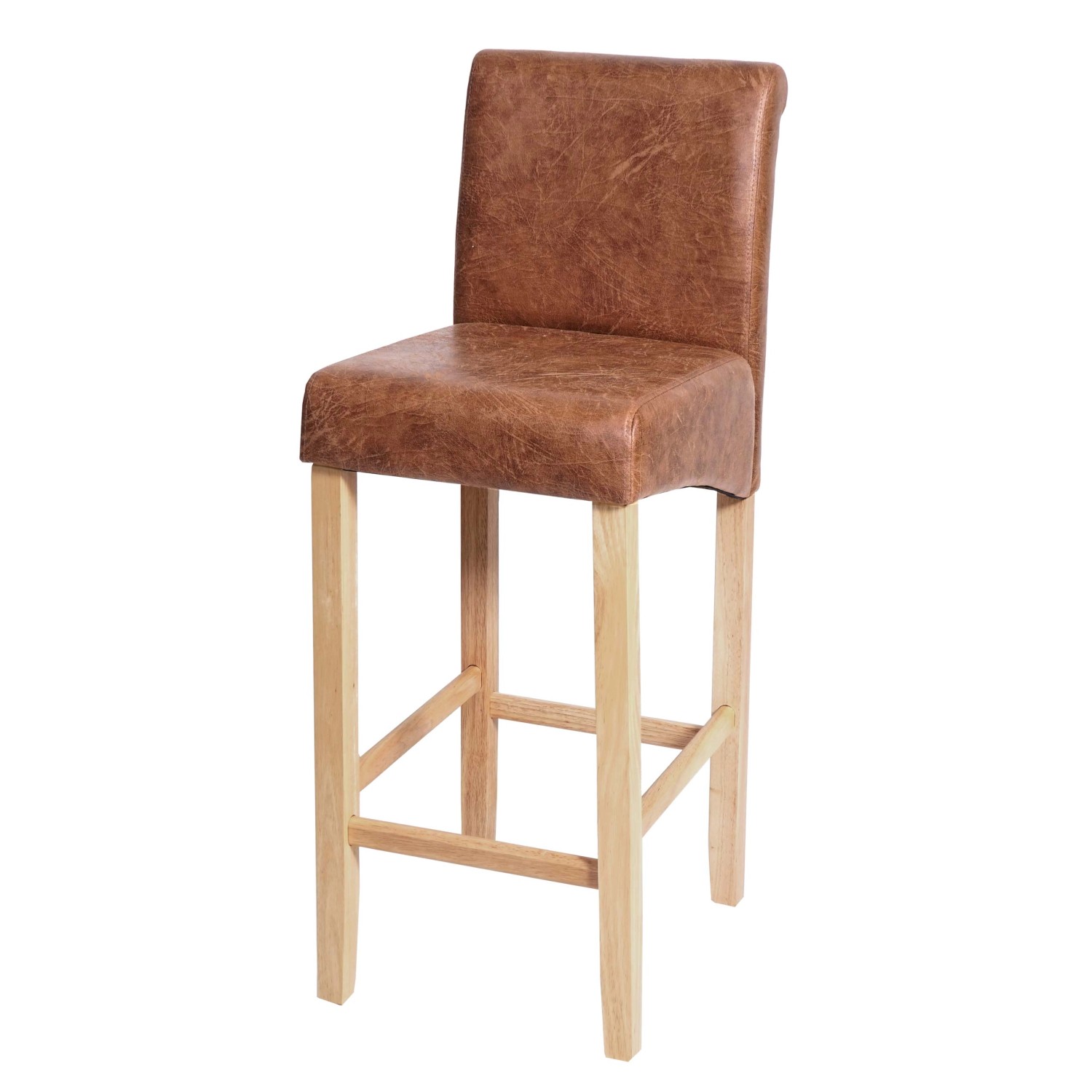 PROREGAL Barhocker Gepolstert Mit Lehne Sitzhöhe 75cm Holz Wildlederimitat günstig online kaufen