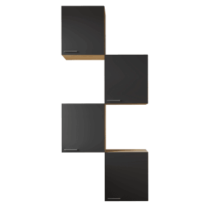 Respekta Küchenmöbel-Set Merle 7, 100 cm, Schwarz, bestehend aus 4 Hängeschränken.