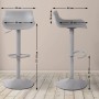 Grauer CLP Barhocker Aveiro aus Kunststoff, drehbar & höhenverstellbar. Moderner Hocker mit Fußstütze für Küche & Bar.