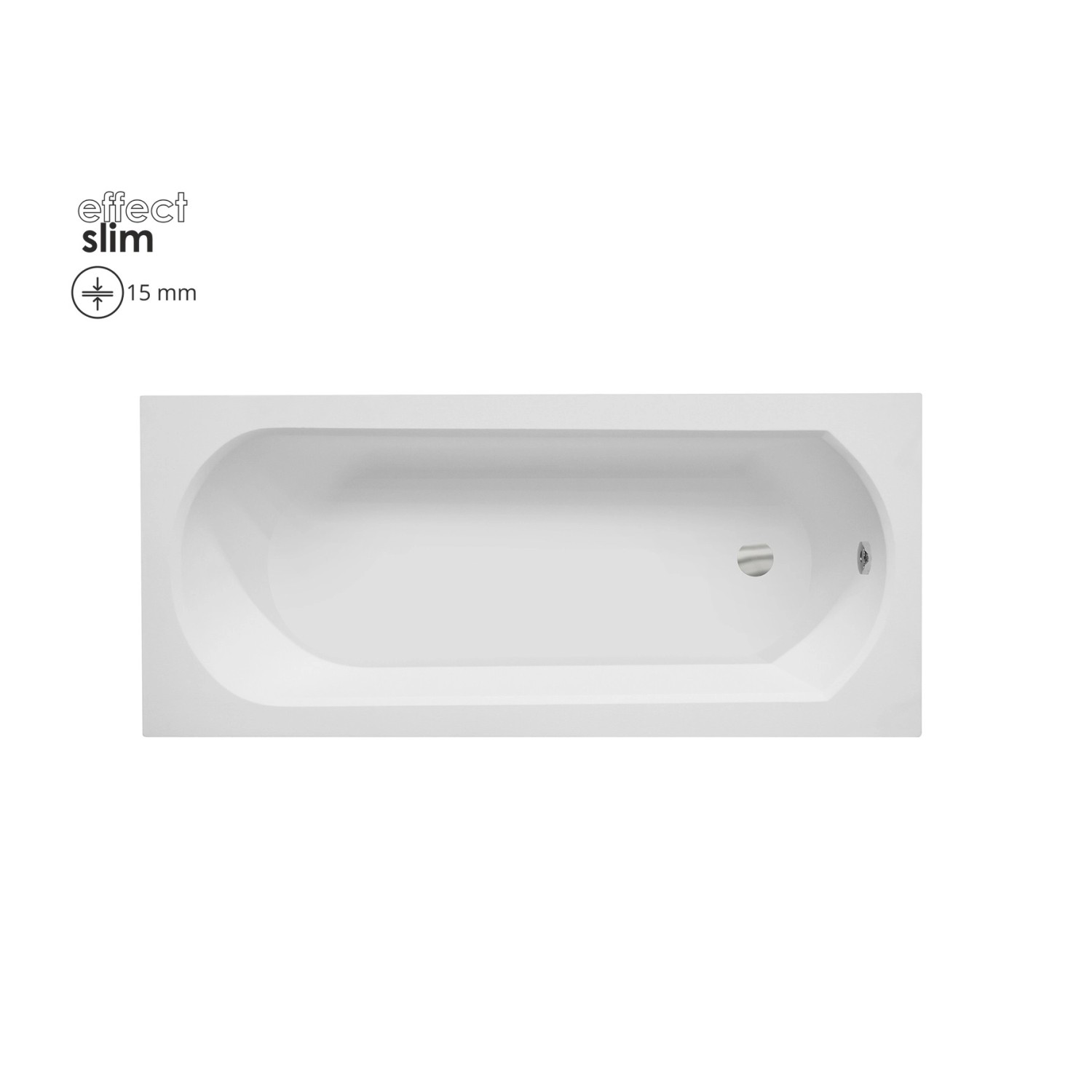 Bad Land Badewanne Rechteck INTRICA SLIM 150x75 Mit Styroporverkleidung Ablauf Füße