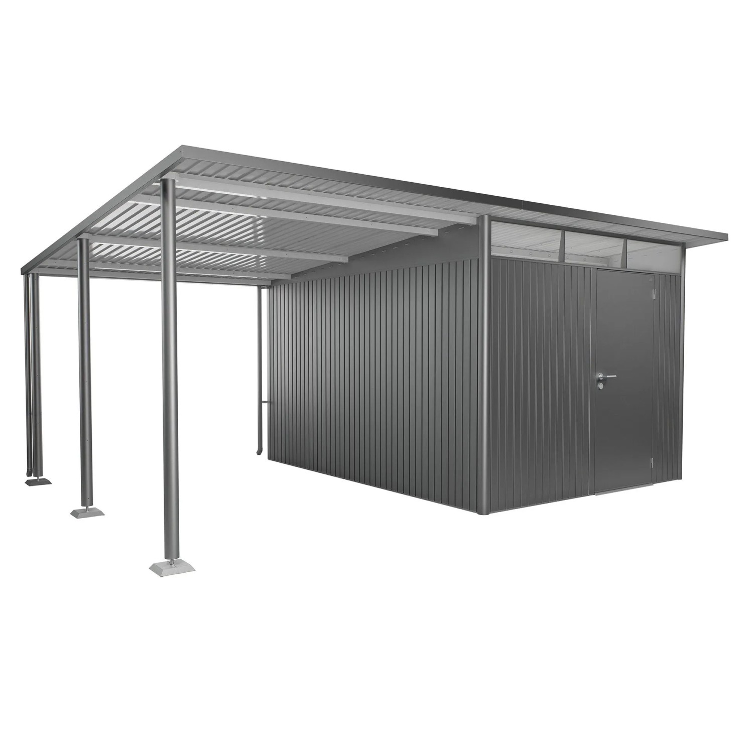 Biohort Seitendach für Gerätehaus AvantGarde A4, A8 Gr. L Quarzgrau-Metallic