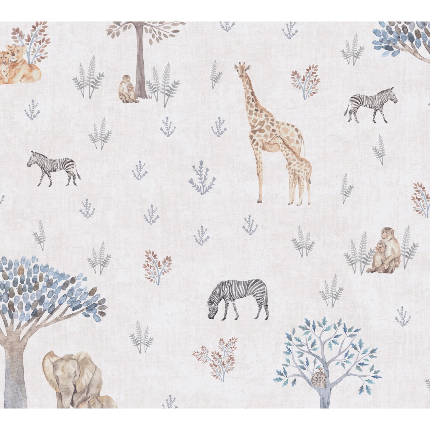 A.S. Creation Vliestapete Tiere 10,05 m x 0,53 m Beige-Blau FSC® günstig online kaufen
