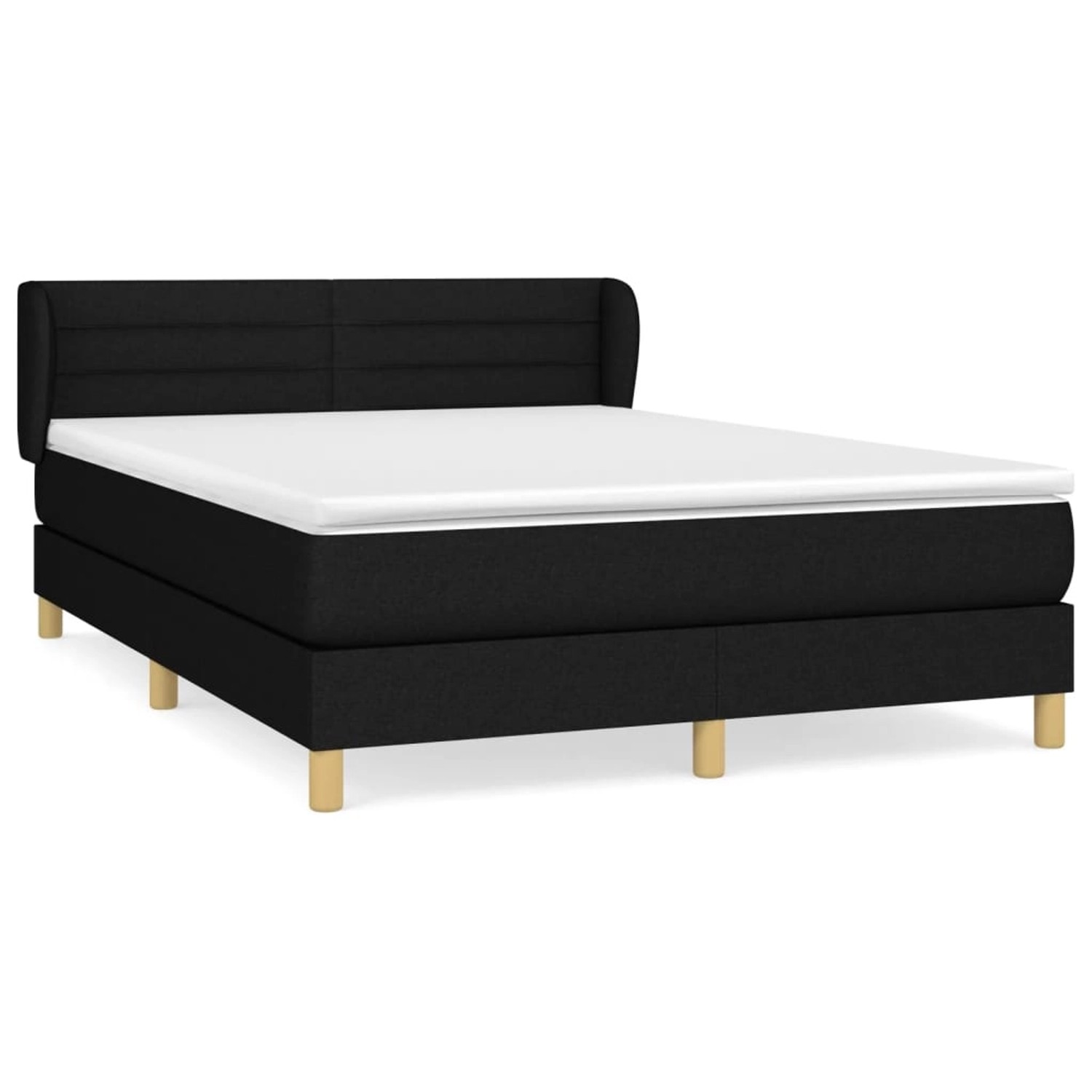 vidaXL Boxspringbett mit Matratze Schwarz 140x200 cm Stoff1398403 günstig online kaufen