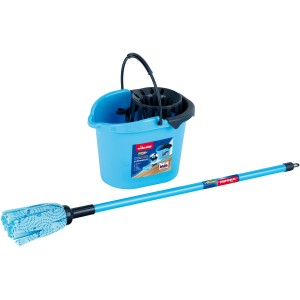 Vileda Kinder-Putzset: Blauer Eimer mit Wischmopp für kindgerechte Rollenspiele.