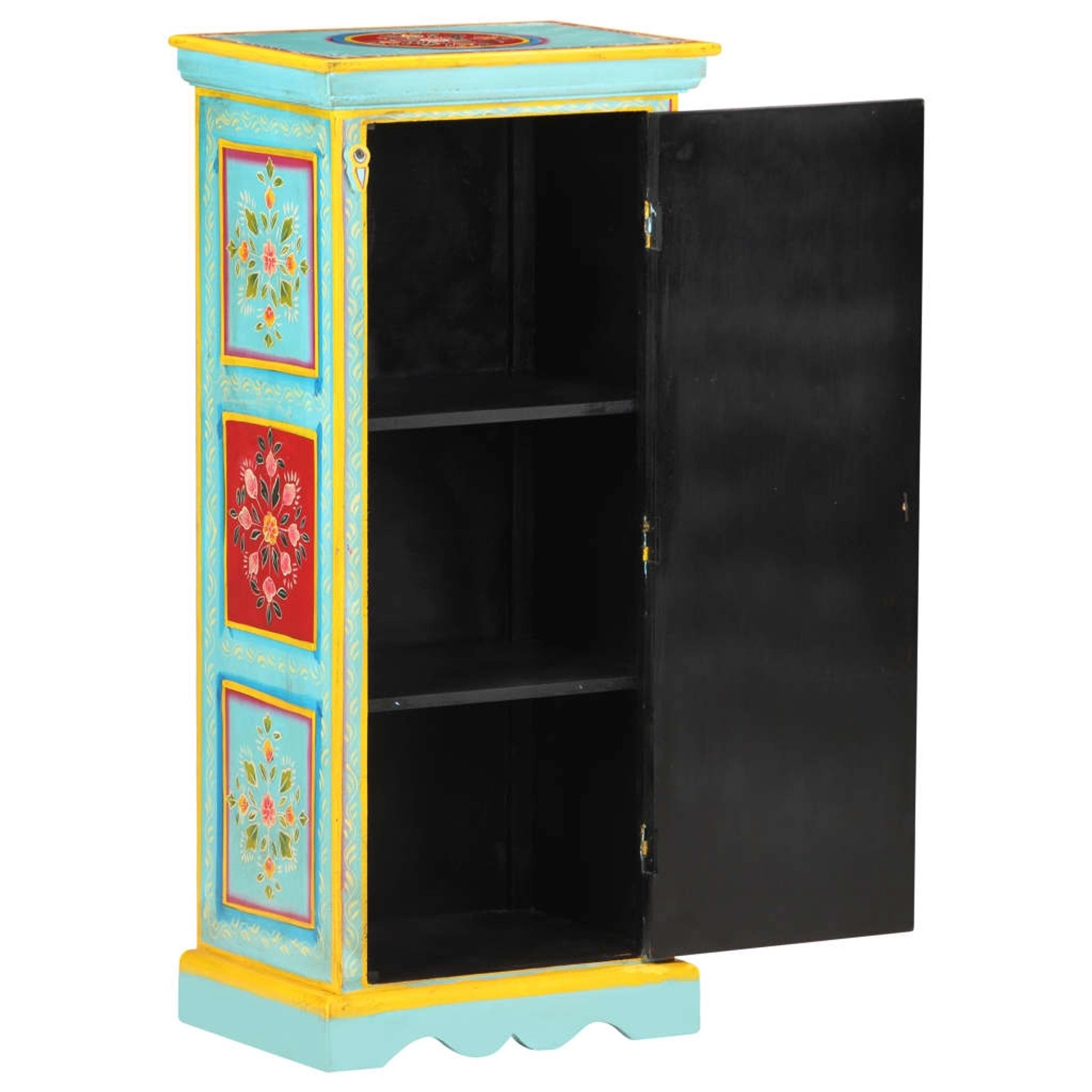 vidaXL Highboard Handbemalt 40x30x90 cm Mango Massivholz günstig online kaufen