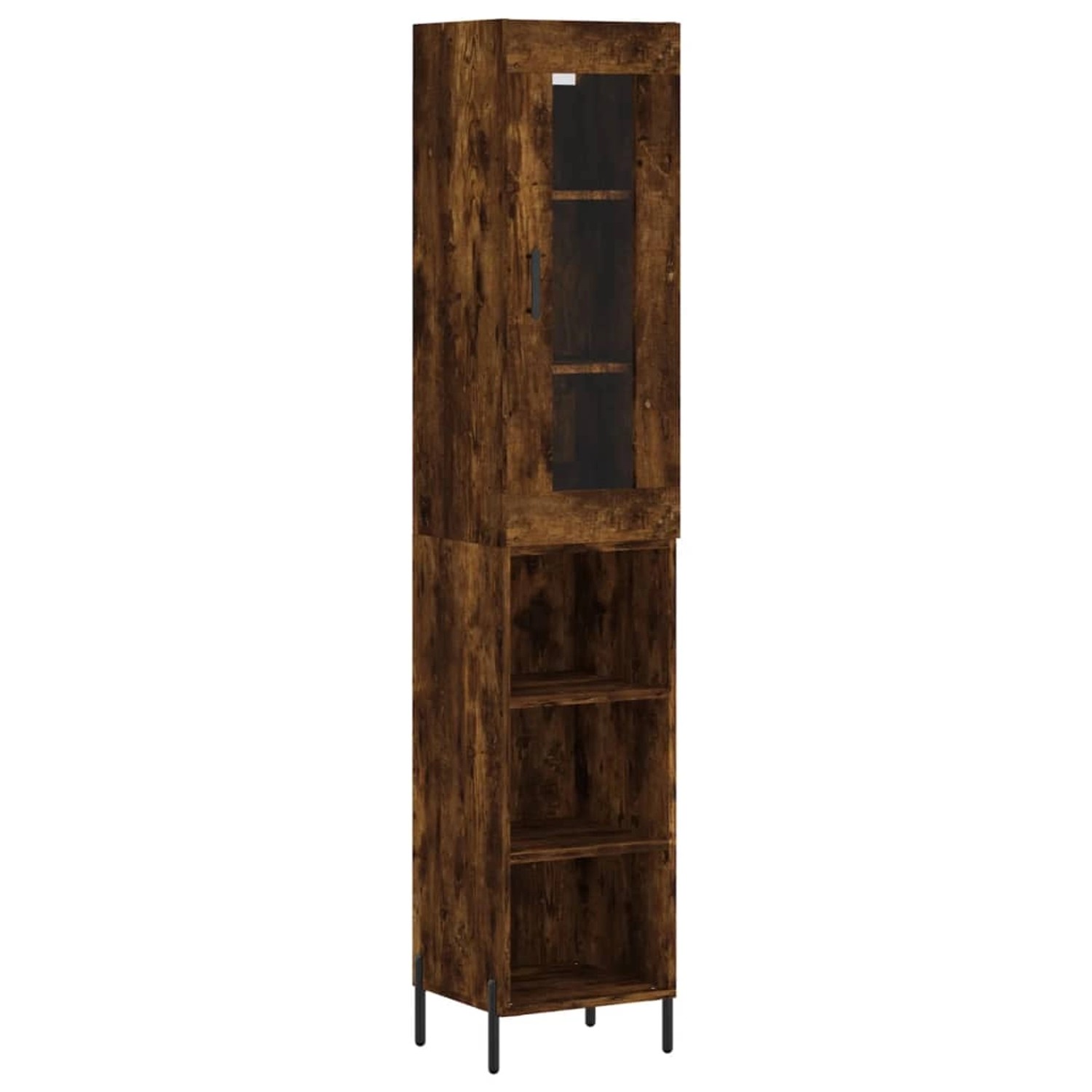 vidaXL Highboard Räuchereiche 34,5x34x180 cm Holzwerkstoff 3199374