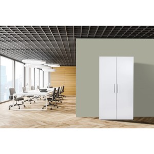 Respekta Schrankküche SKWWMI Weiß, reversibel, mit Kühlschrank, Mikrowelle und Kochfeld. Ideal für kleine Räume.