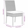 Schwarzer vidaXL Gartenstuhl aus Poly Rattan mit Sitzkissen, Teil der 7-tlg. Essgruppe.