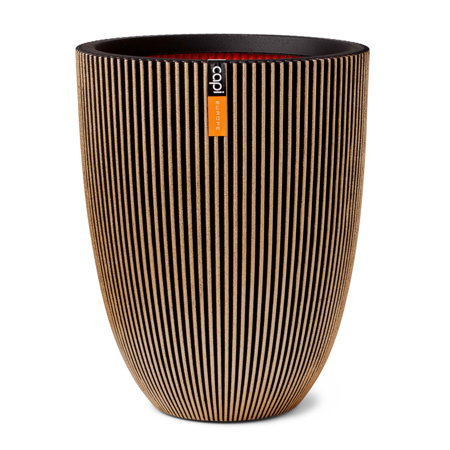 Capi Vase Groove Elegant 46x58 cm Schwarz und Golden 1882454 günstig online kaufen