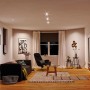 Wohnzimmer mit Paulmann LED-Einbaustrahler 3er Set Chrom matt, schwenkbar.