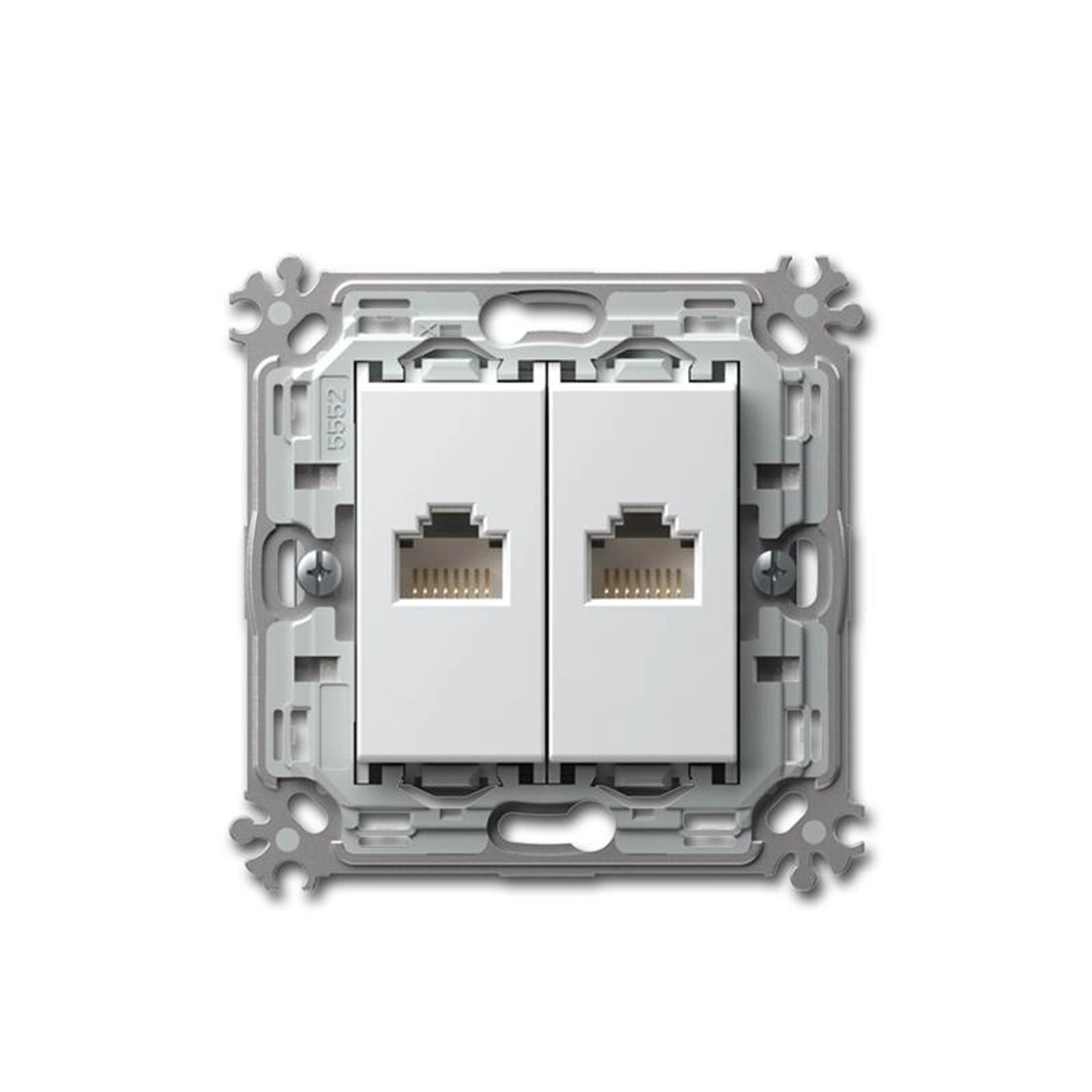 TEM MODUL PLUS 2-Fach RJ45 Netzwerkdose Cat5e Weiß