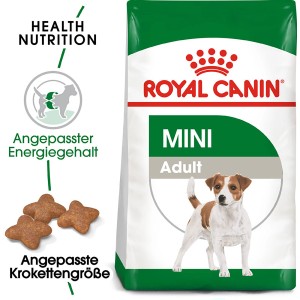 Royal Canin Mini Adult Trockenfutter für kleine Hunde, 4 kg Packung.